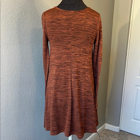 Old Navy Space Dye Swing Dress Heathered Rust Oversized Long Sleeve Size Small - Picture 6 of 10
